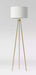 LUX TRIPOD BRASS LAMP WITH SHADE NOLDEN BROTHERS WOODEN