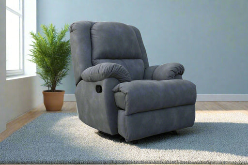 Recliner in matt denim fabric