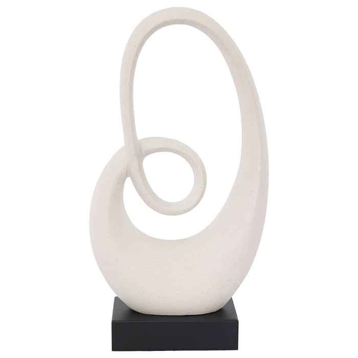 WHITE SCULPTURE BLACK BASE 41CM TRAN