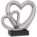 SILVER TWO HEARTS STATUE 29CM