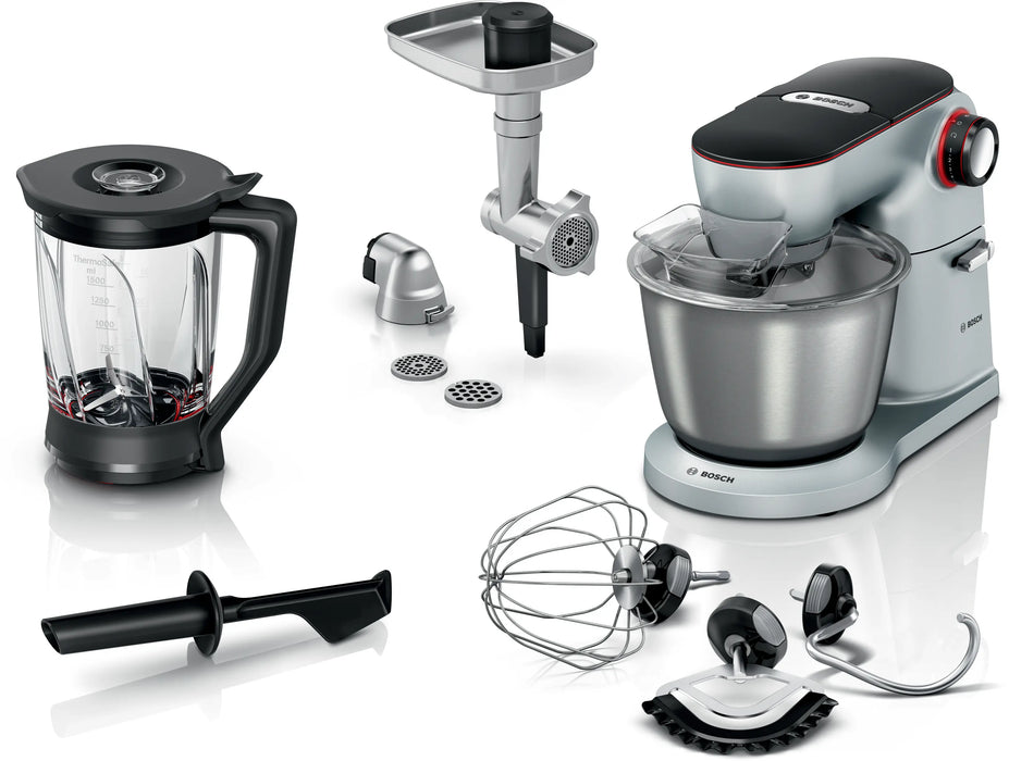 Bosch MUM9B34S27 OptiMUM mixer silver front view