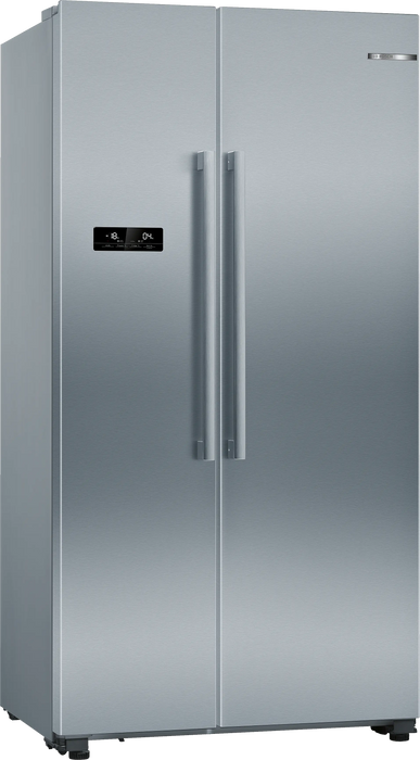 Bosch side by side fridge stainless steel modern kitchen
