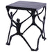SILHOUETTE TABLE 44X44X45CM BLACK TRANS NATAL CUT GLASS