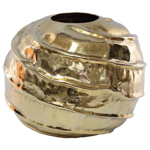 MBALA GOLD SPIRAL RND VASE TRAN