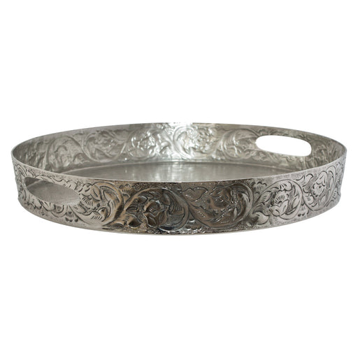 MOROCCAN SILVER COLLAR TRAY 40CM DIA TRAN