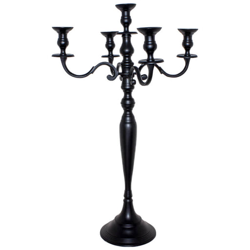 5 LITE CANDELABRA 70CM BLACK TRANS NATAL CUT GLASS