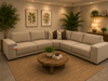 3PCE MAKOTI CORNER LOUNGE SUITE - IKEA NUTMEG FABRIC FOUR