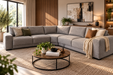 3PCE MAKOTI CORNER LOUNGE SUITE - NEW YORK MUSHROOM FABRIC FOUR