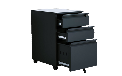 Mobile 3 Drawer (With Handle) - Black KTMM INVESTMENT PTY LT