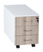 3-DRAWER MOBILE PEDESTAL (COIMBRA & WHITE) DESK & CHAIR