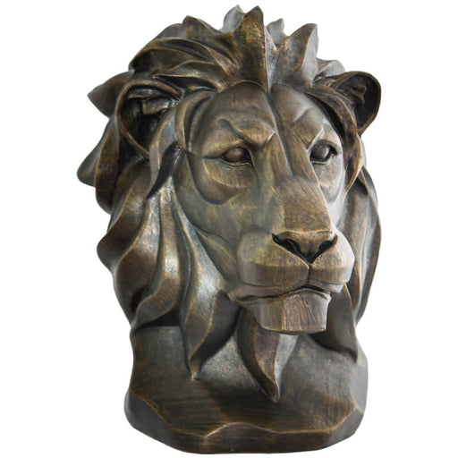 Golden lion head ornament decor