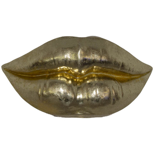 DECO LIPS GOLD 16X9C6CM TRAN