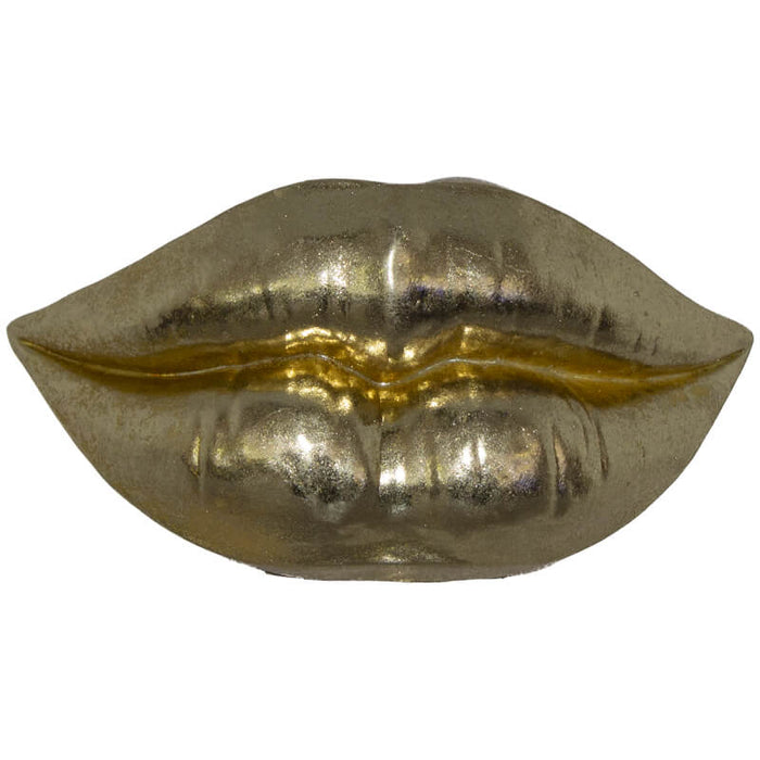 DECO LIPS GOLD 16X9C6CM TRAN