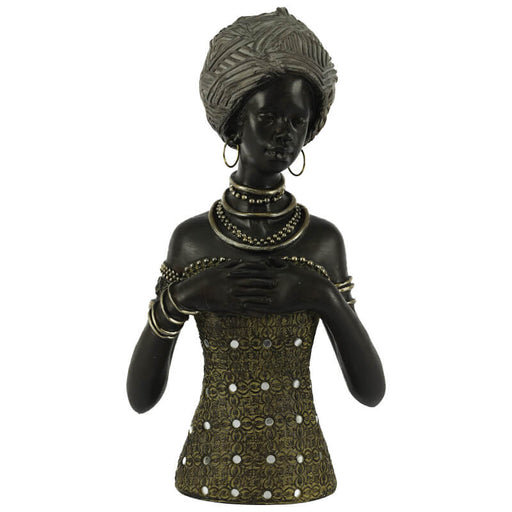 AFRICAN LADY 33CM ARMS ON CHEST  TRAN