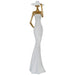 LADY WHITE DRESS HAND ON HAT 39CM TRAN