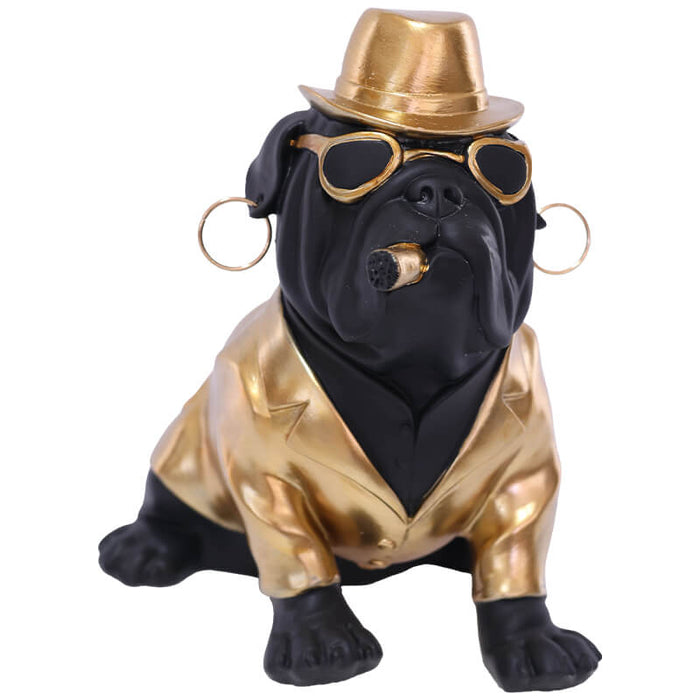 BULLDOG WITH CIGAR 23CM TRAN