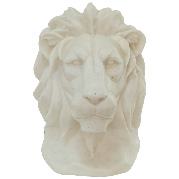 MARBLE LION HEAD 23CM TRAN
