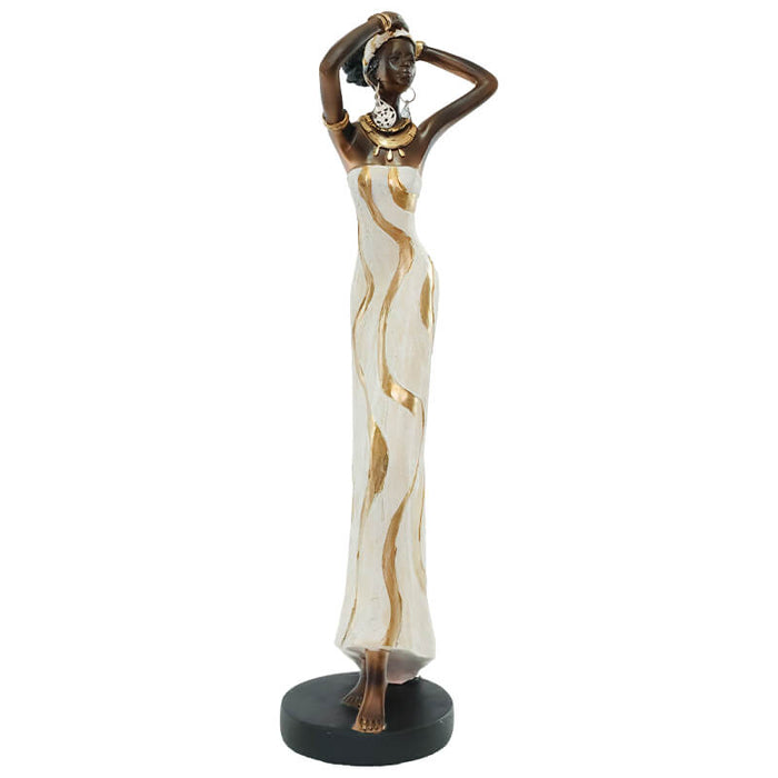AFRICAN LADY 36CM HANDS ON HEAD TRAN