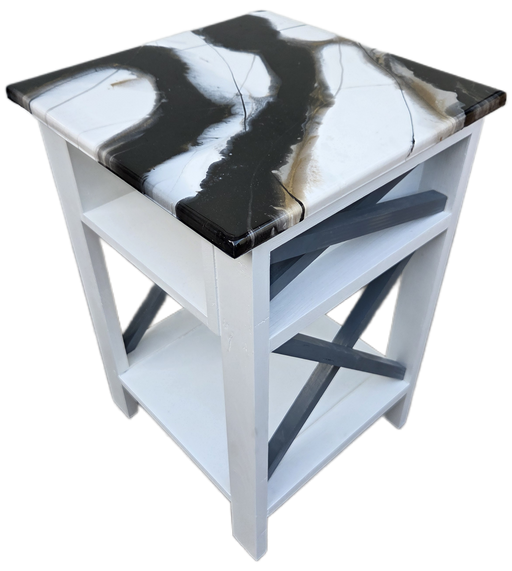 NIGHTSTAND W/MARBLE RESIN TOP GARNET STUDIO DI