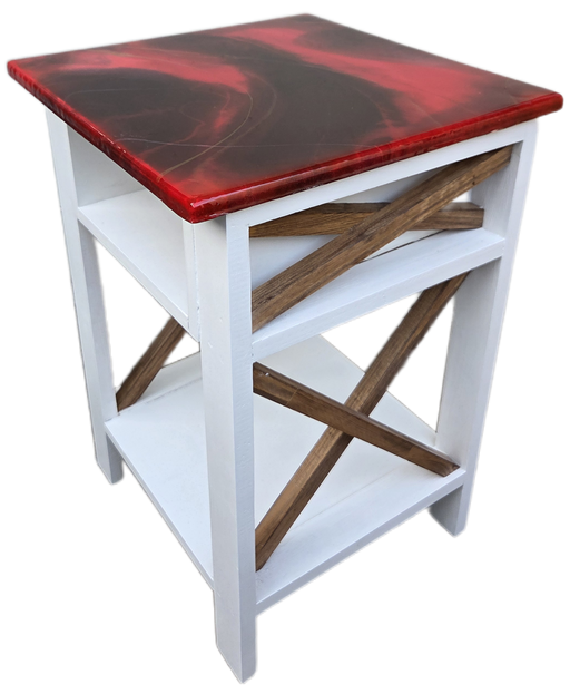 NIGHTSTAND W/MARBLE RESIN TOP RUBY STUDIO DI
