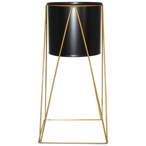 JUXTON PLANT STAND 50CM BLACK TRANS NATAL CUT GLASS