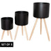 CHAD BLACK PLANT STAND SET/3 TRAN