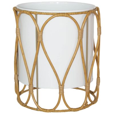 MAYA WHITE FLOWER POT 20X25CM  TRAN