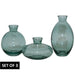 BUD VASE GREEN SET/3 12/9/6CM TRAN