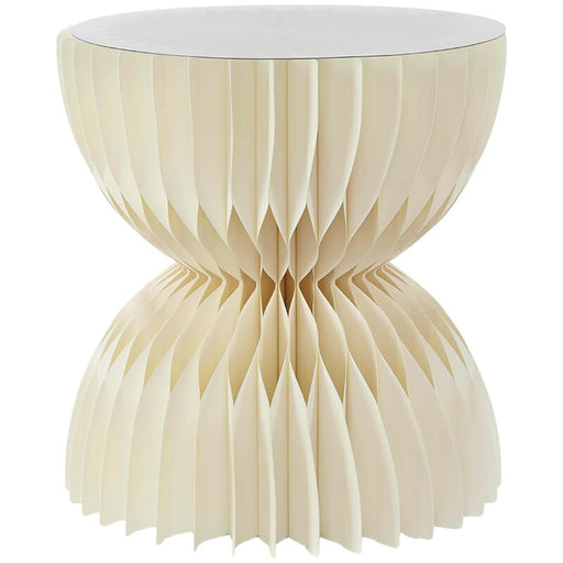 IVORY WHITE DISPLAY STAND 40X38CM TRANS NATAL CUT GLASS
