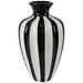 BLACK/WHITE STRIPE VASE 35CM TRAN