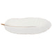 WHITE LEAF PLATE GOLD TRIM 37X13 TRANS NATAL CUT GLASS