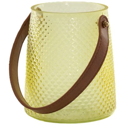 YELLOW AMBER MINI LANTERN 15X13CM TRAN