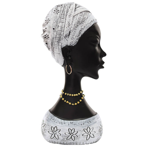 AFRICAN LADY WITH HEADSCREEN 29CM TRANS NATAL CUT GLASS