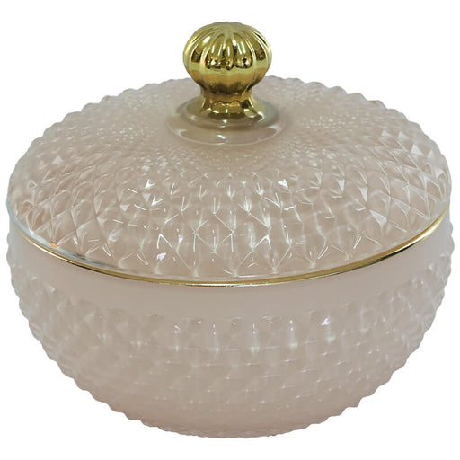 PALE PINK TRINKET BOX 11X10CM TRAN
