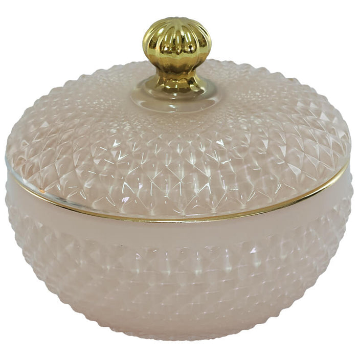 PALE PINK TRINKET BOX 11X10CM TRAN
