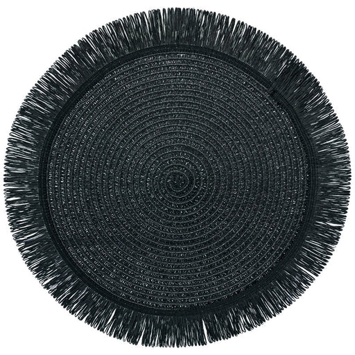 BLACK PLACEMAT 38CM DIA TRAN