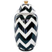 BLACK/WHITE ZIGZAG JAR/LID 37CM