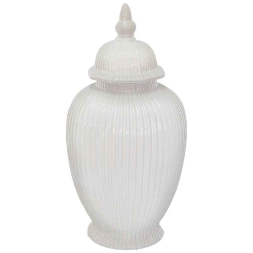 WHITE LINE GINGER JAR/LID 40CM