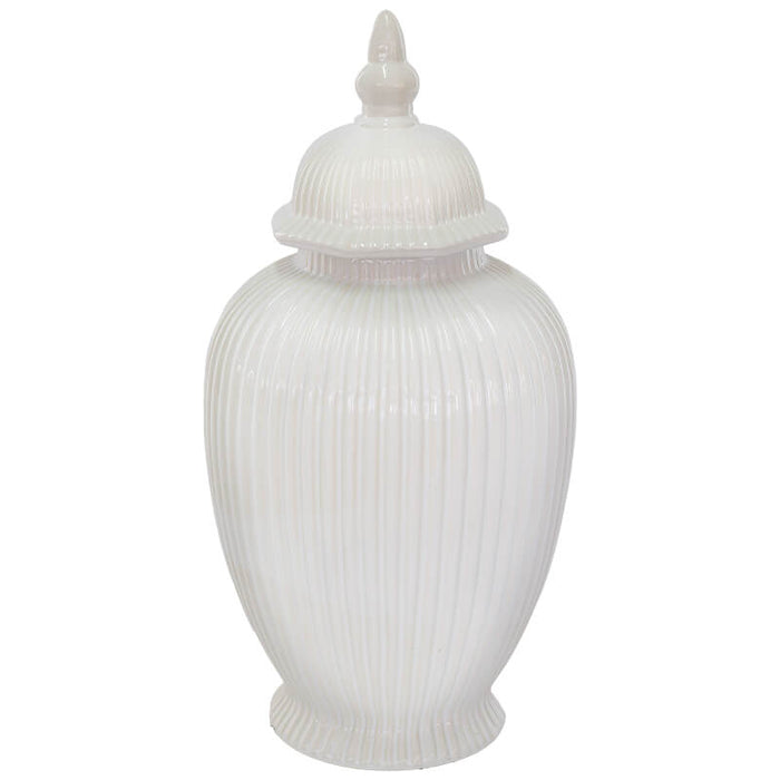 WHITE LINE GINGER JAR/LID 40CM TRAN