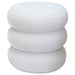 WHITE FUZZ OTTOMAN 40X38CM TRAN
