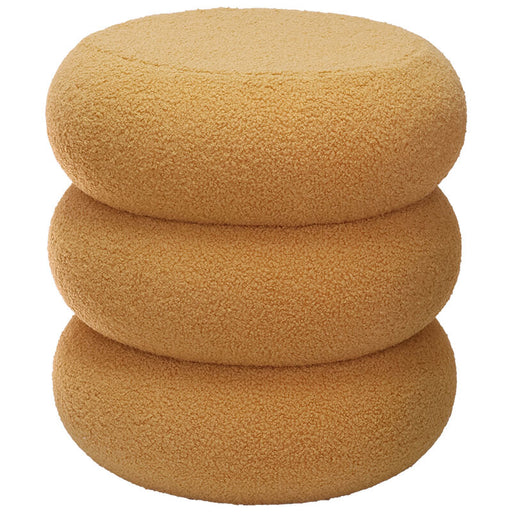 YELLOW FUZZ OTTOMAN 40X38CM TRAN