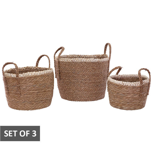 WOVEN DECOR BASKET S/3 CREAM EDGE TRAN