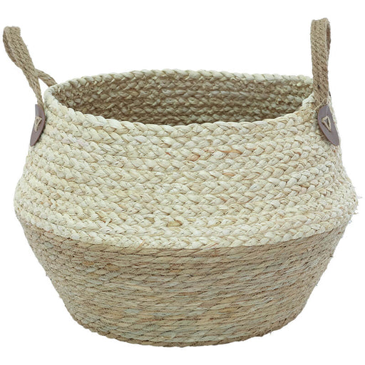 WOVEN DECOR BASKET LARGE BEIGE TRAN