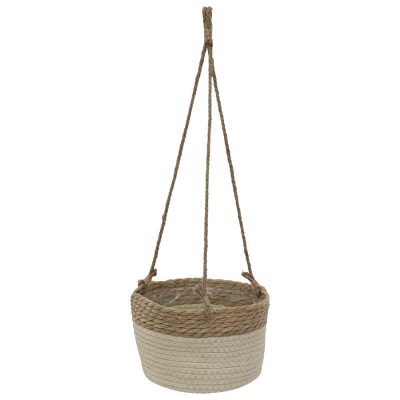 WOVEN DECOR PLANTER BASKET CREAM TRAN