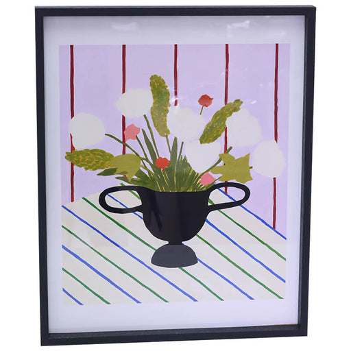 WALL ART BLACK VASE 50X40CM TRAN
