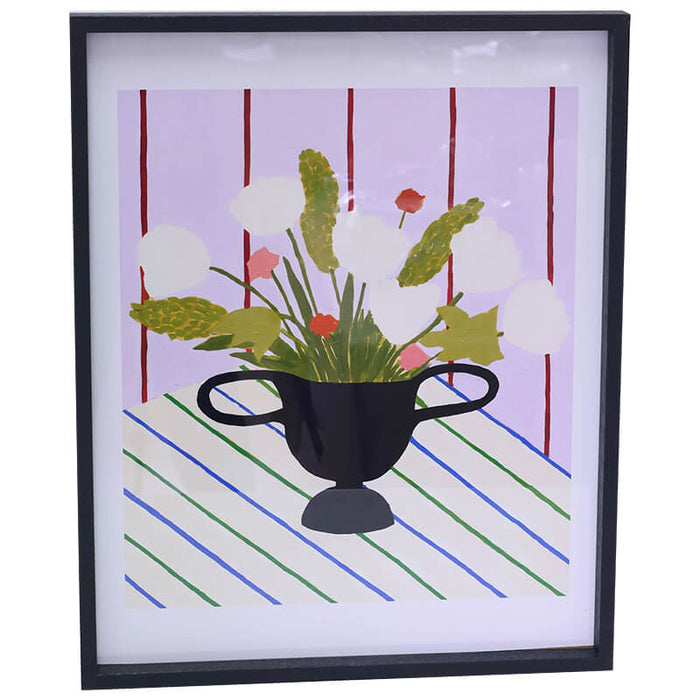 WALL ART BLACK VASE 50X40CM TRAN
