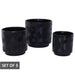 UBUSO BLACK PLANTER SET/3 TRAN