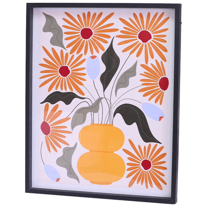 WALL ART YELLOW VASE 50X40CM TRAN