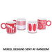 RED/WHITE COFFEE MUG MIXED 375ML TRAN