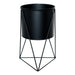 TRI BLACK POT STAND 31X18CM TRANS NATAL CUT GLASS